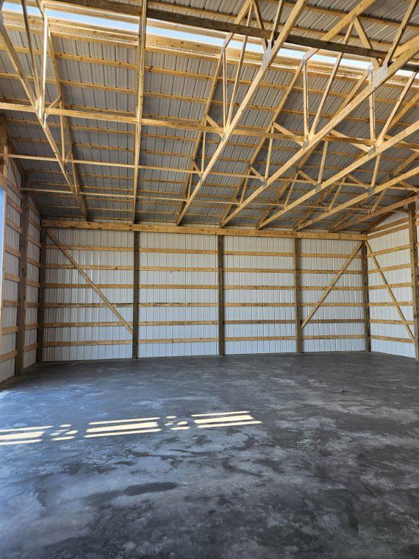 Interior pole barn